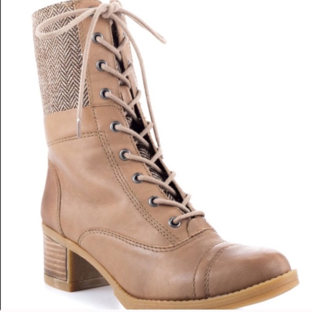 Kelsi Dagger Tweed Moto Combat Boots